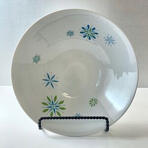 Rare! VTG Sango Fine China Serving Bowl Atomic Starburst Blue & Green 1960s MCM